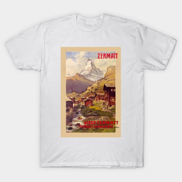 Zermatt Switzerland Vintage Poster 1900 T-Shirt by vintagetreasure